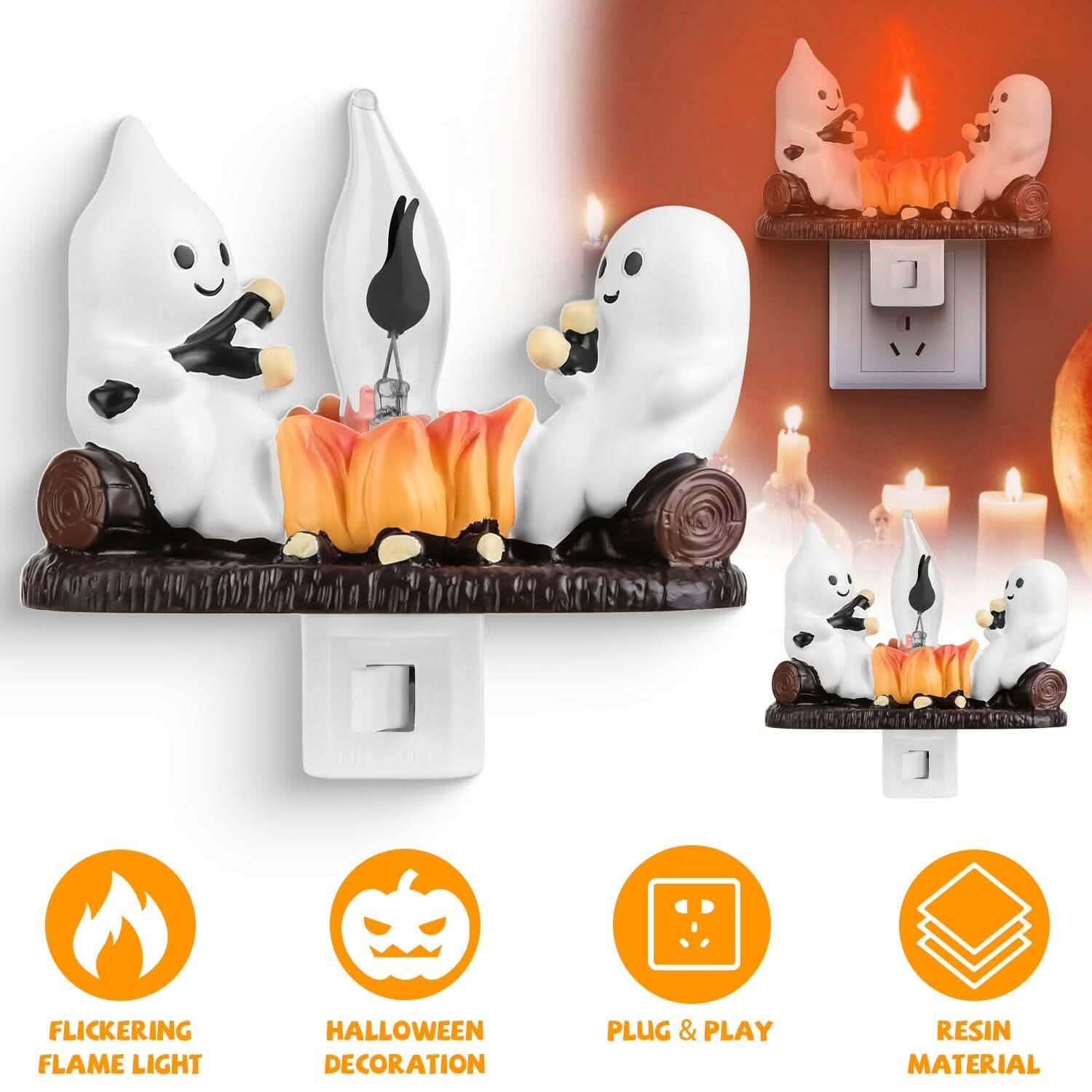 2-Pack: Ghost Campfire Flickering Flame Night DailySale
