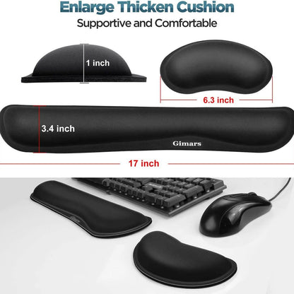 2-Pack: Gimars Upgrade Enlarge Gel Memory Foam Set Keyboard Wrist Rest Pad DailySale