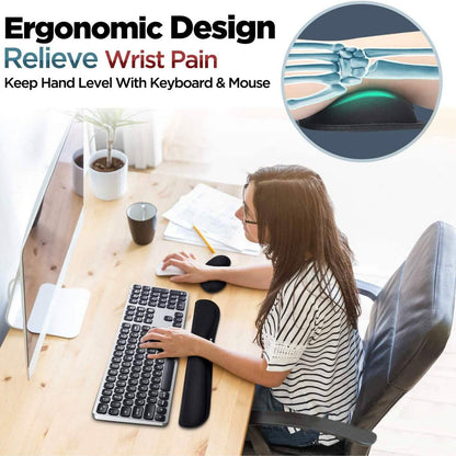 2-Pack: Gimars Upgrade Enlarge Gel Memory Foam Set Keyboard Wrist Rest Pad DailySale