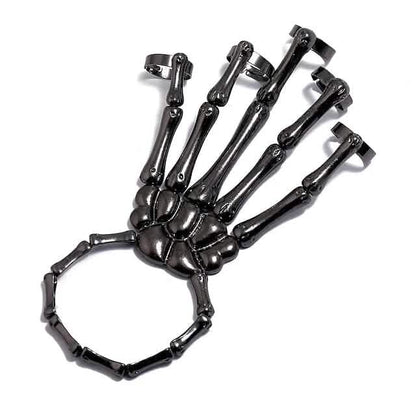2-Pack: Gothic Bone Bracelet with Ring DailySale