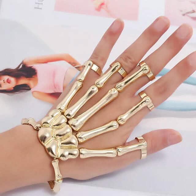 2-Pack: Gothic Bone Bracelet with Ring DailySale
