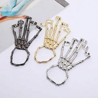 2-Pack: Gothic Bone Bracelet with Ring DailySale