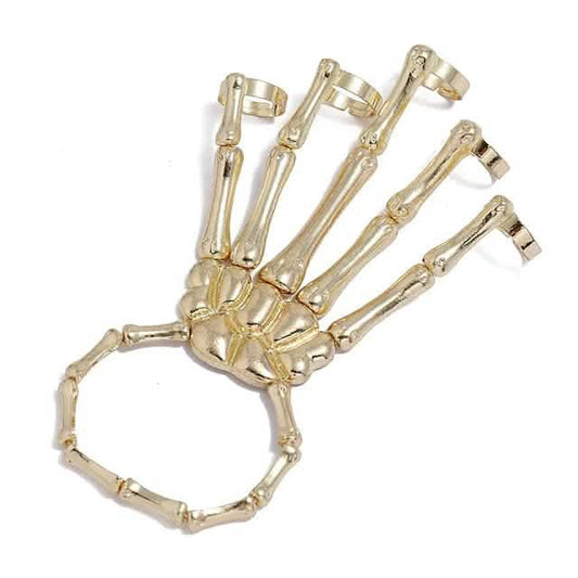 2-Pack: Gothic Bone Bracelet with Ring DailySale