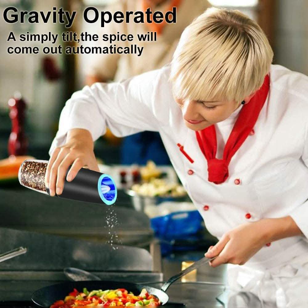 2-Pack: Gravity Electric Salt Pepper Grinder DailySale