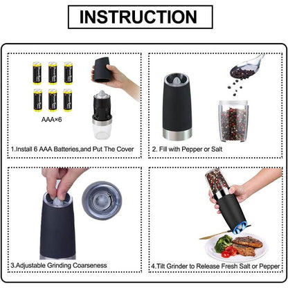 2-Pack: Gravity Electric Salt Pepper Grinder DailySale