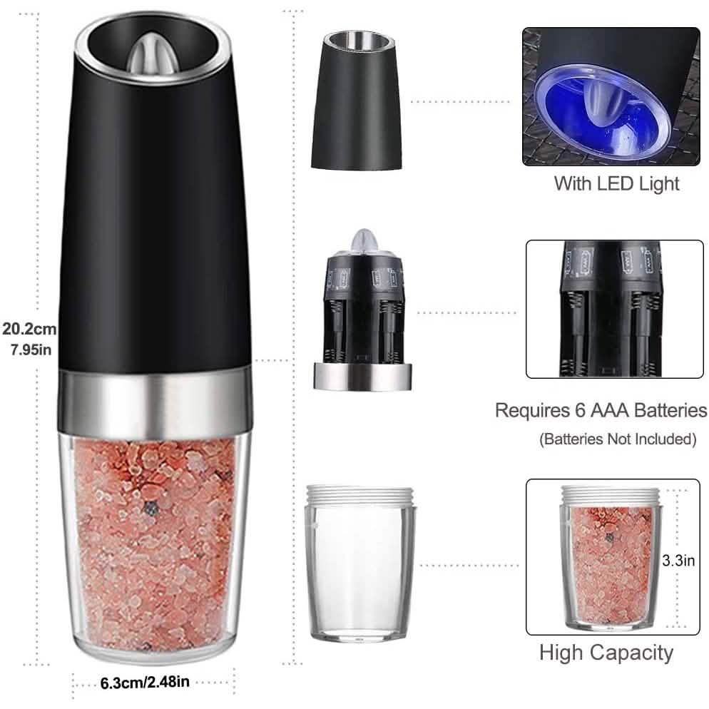 2-Pack: Gravity Electric Salt Pepper Grinder DailySale