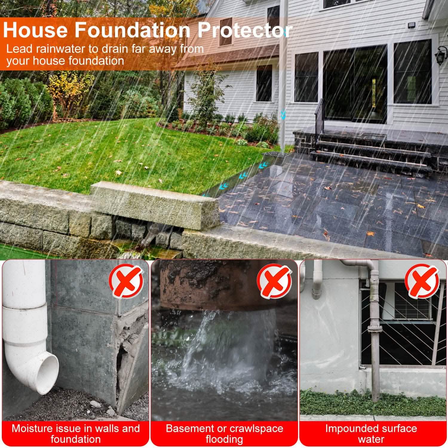 2-Pack: Gutter Downspout Extension Low Profile No Deep Digging Catch DailySale