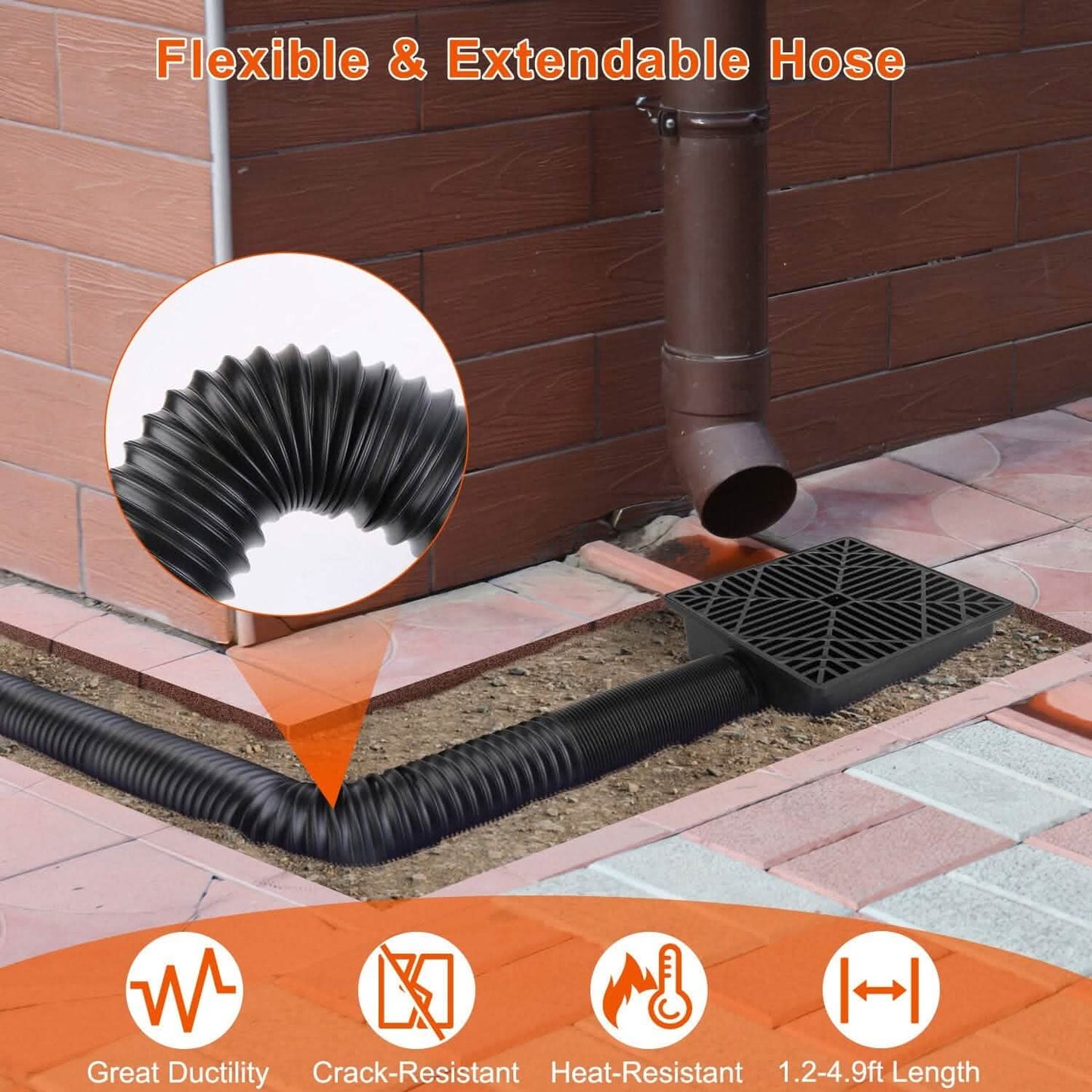 2-Pack: Gutter Downspout Extension Low Profile No Deep Digging Catch DailySale