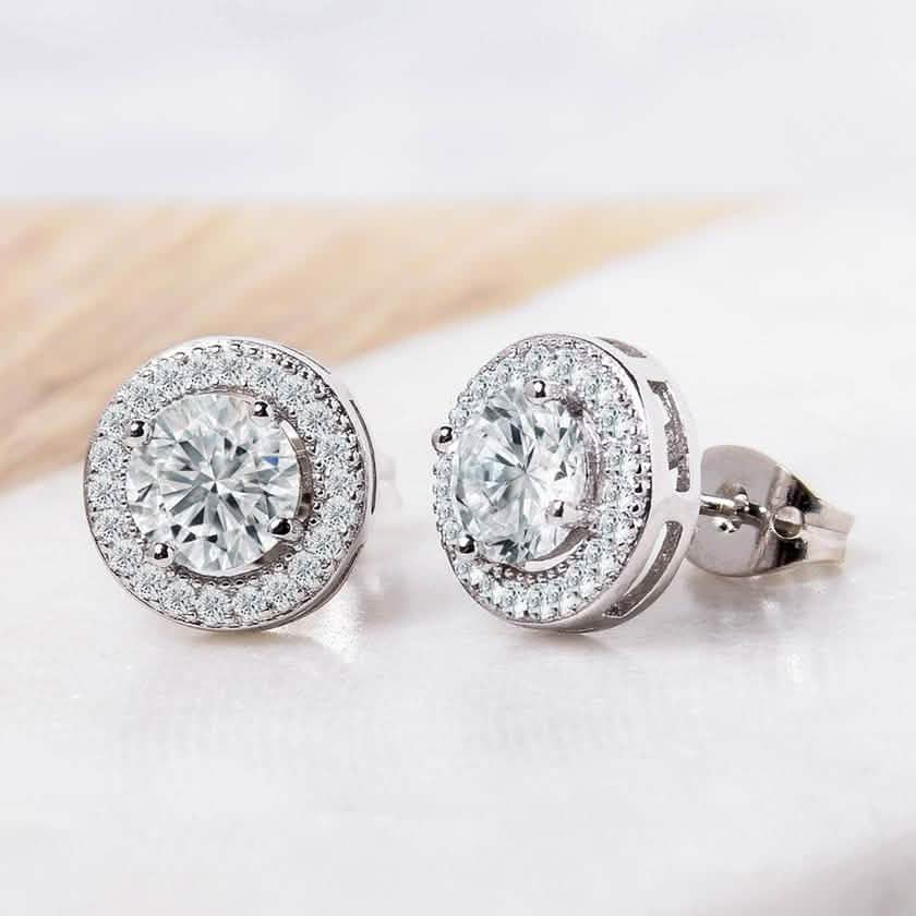 2-Pack: Halo Stud Earrings with Swarovski Elements DailySale