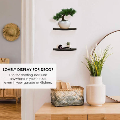 2-Pack: Halter Semi Circle Ledge Wood Shelves DailySale