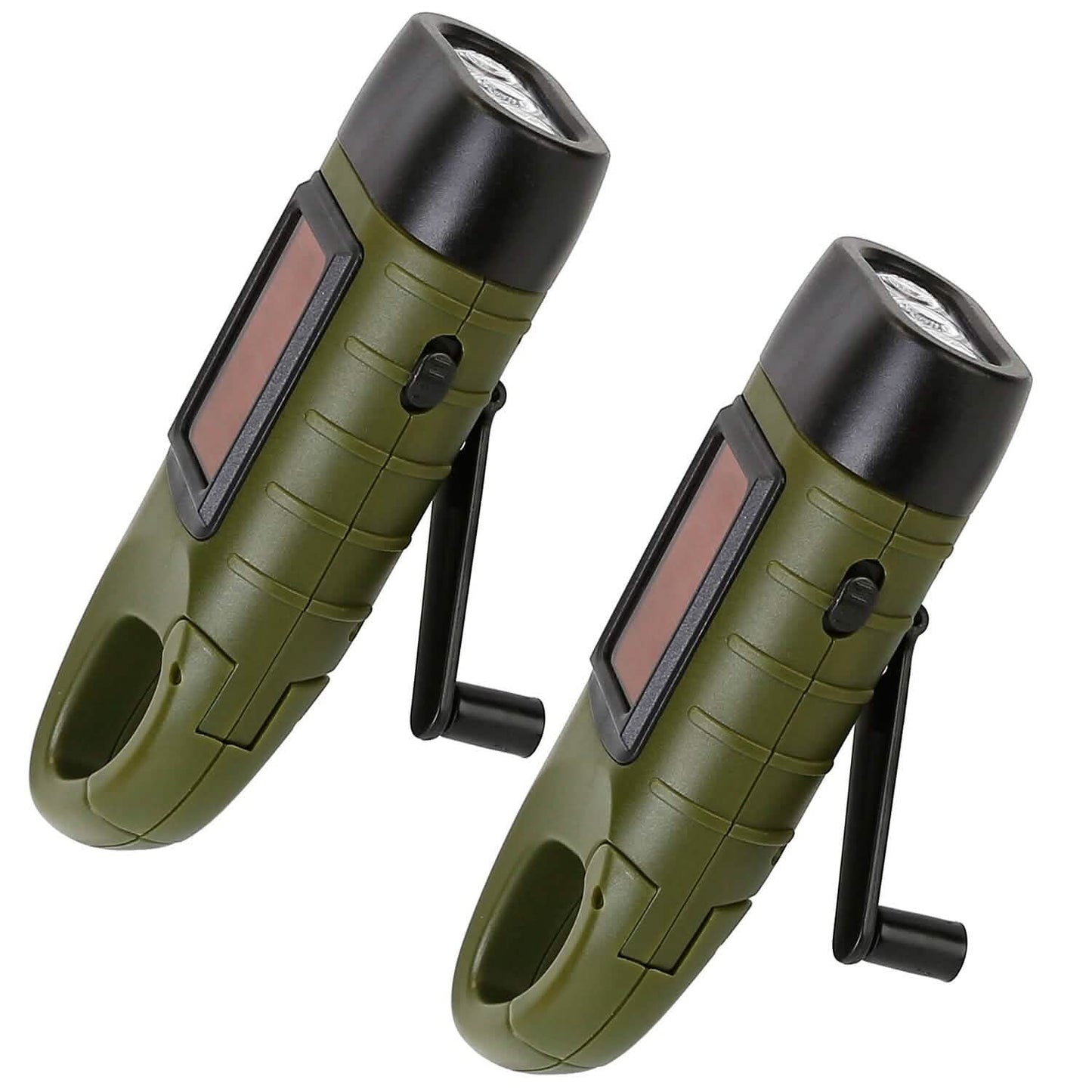 2-Pack: Hand Crank Solar Powered Flashlight DailySale