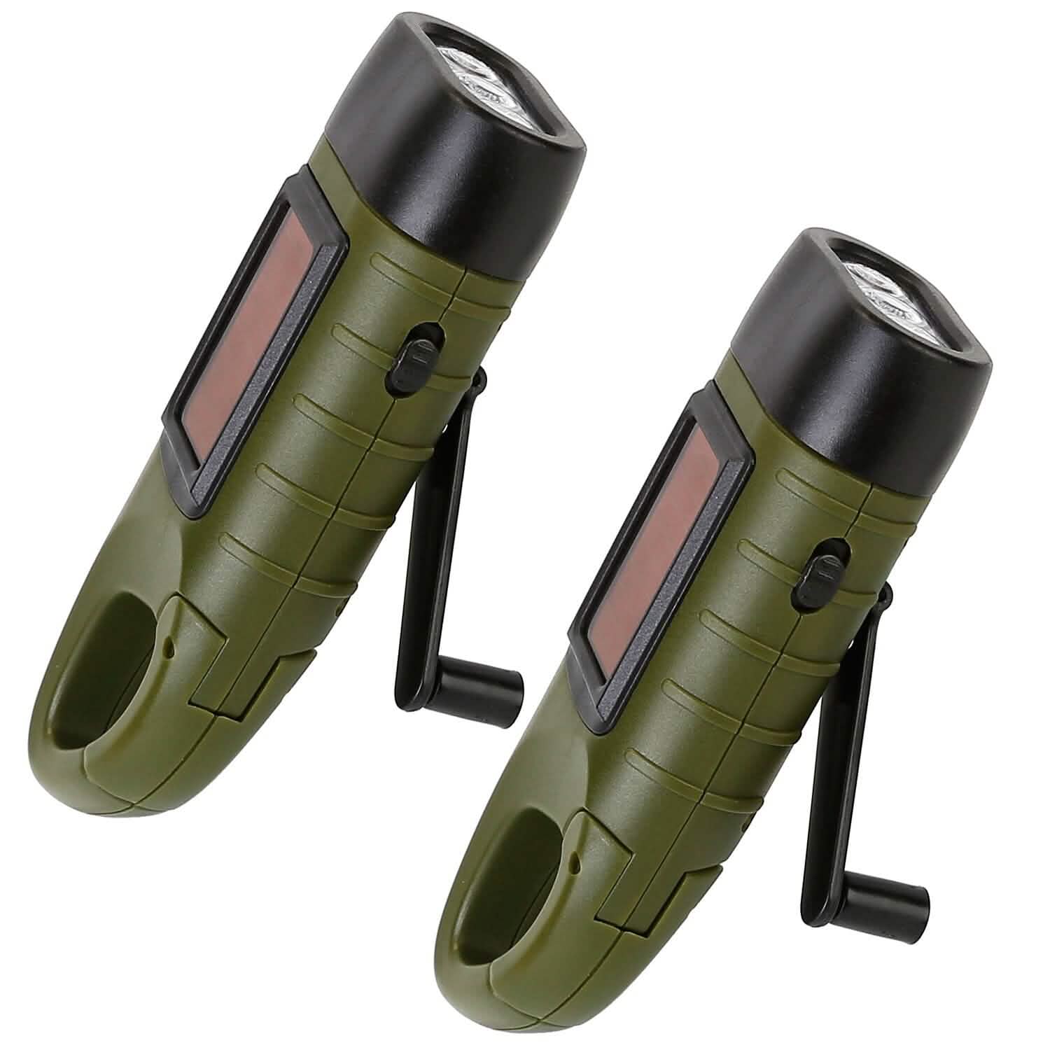 2-Pack: Hand Crank Solar Powered Flashlight DailySale