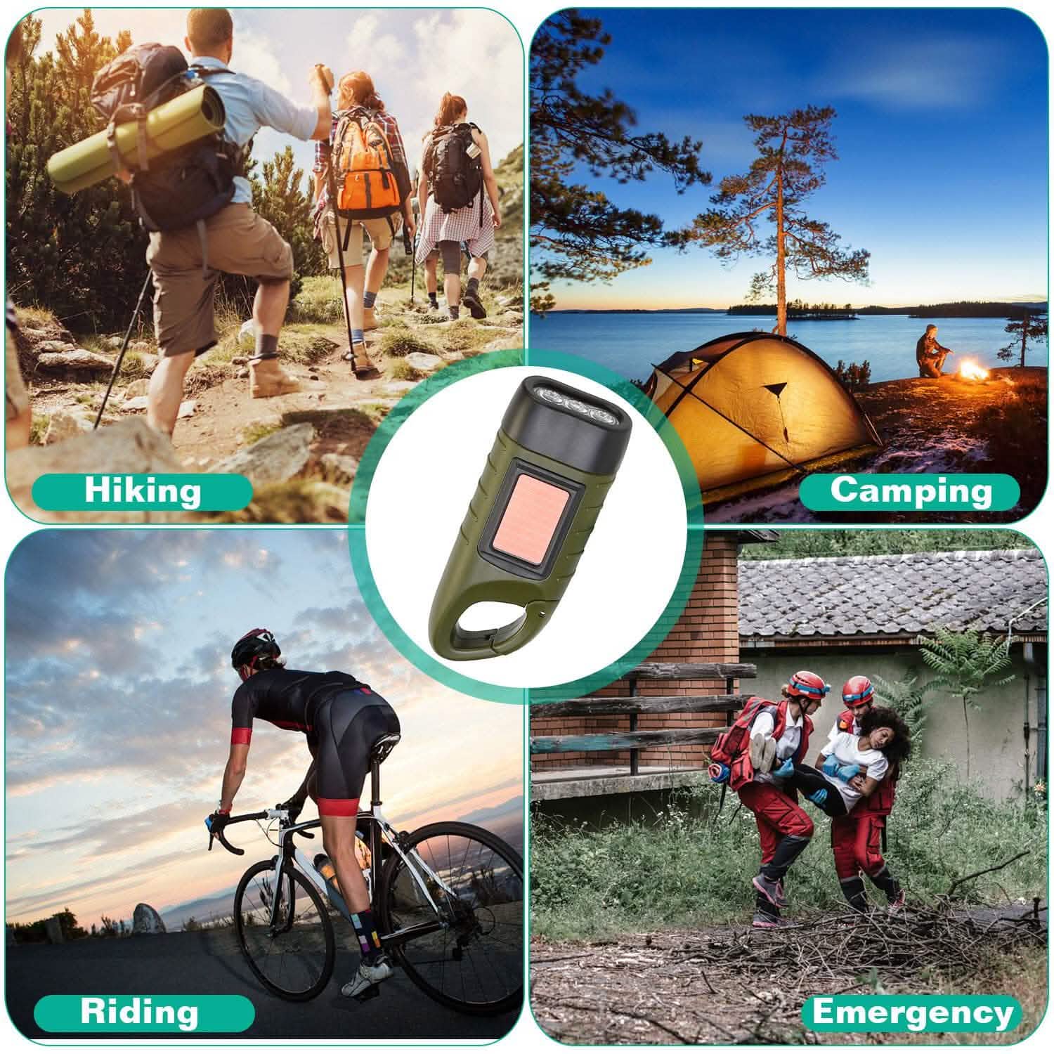 2-Pack: Hand Crank Solar Powered Flashlight DailySale