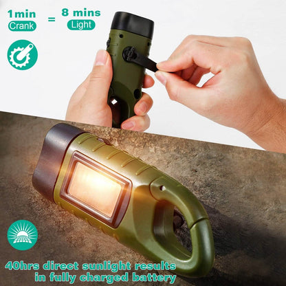 2-Pack: Hand Crank Solar Powered Flashlight DailySale
