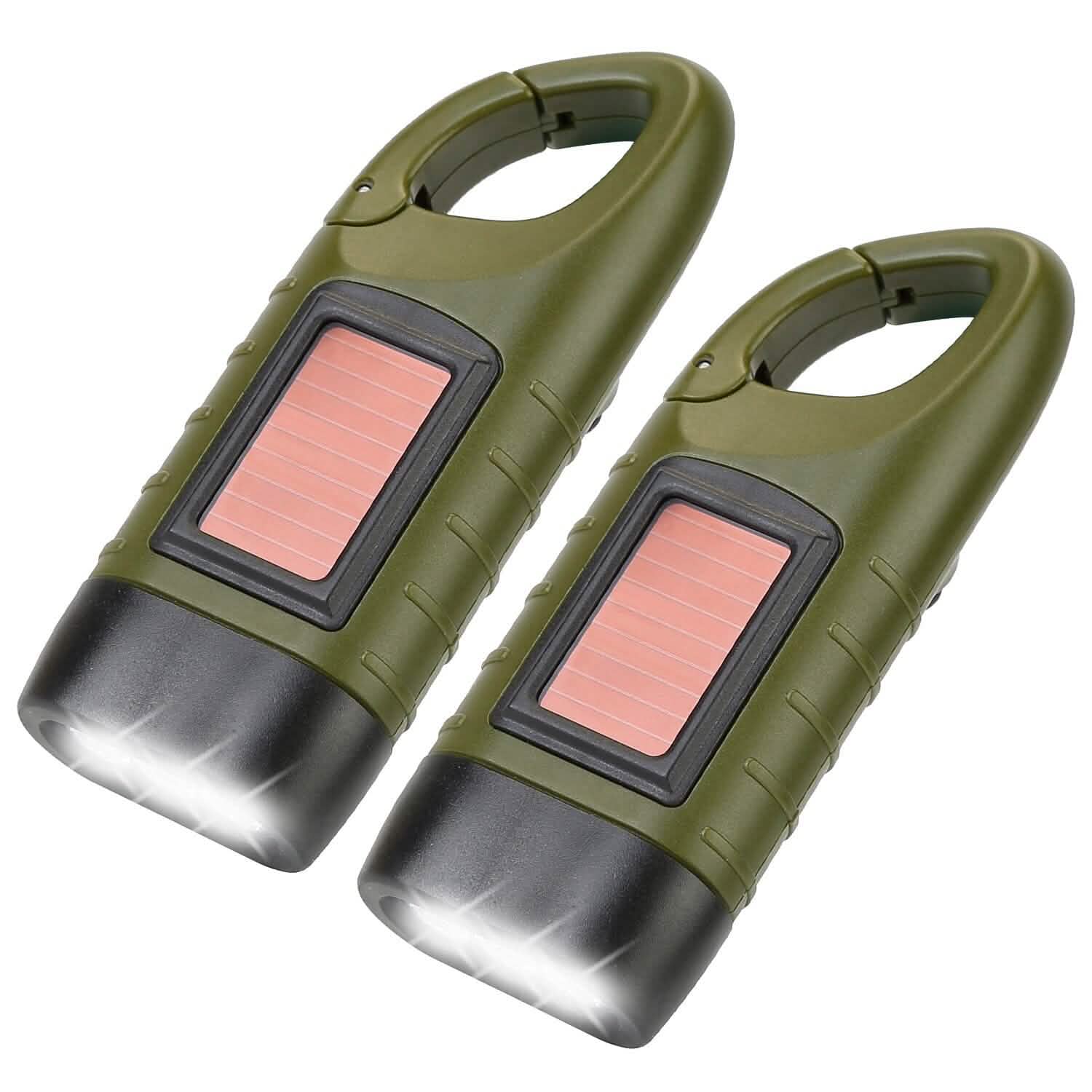 2-Pack: Hand Crank Solar Powered Flashlight DailySale
