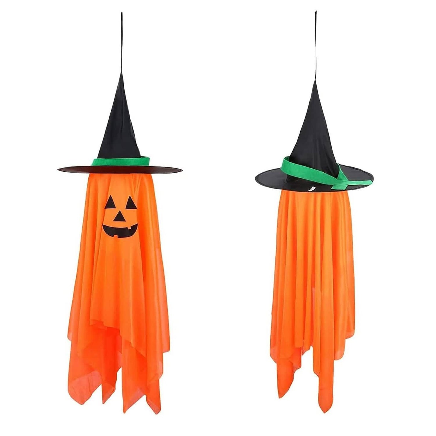 2-Pack: Hanging Ghosts with Wizard Hat Snicker Scary Face DailySale