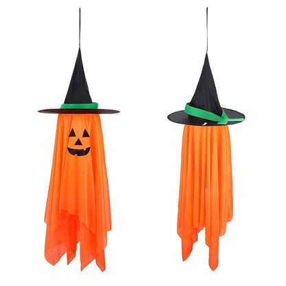 2-Pack: Hanging Ghosts with Wizard Hat Snicker Scary Face DailySale