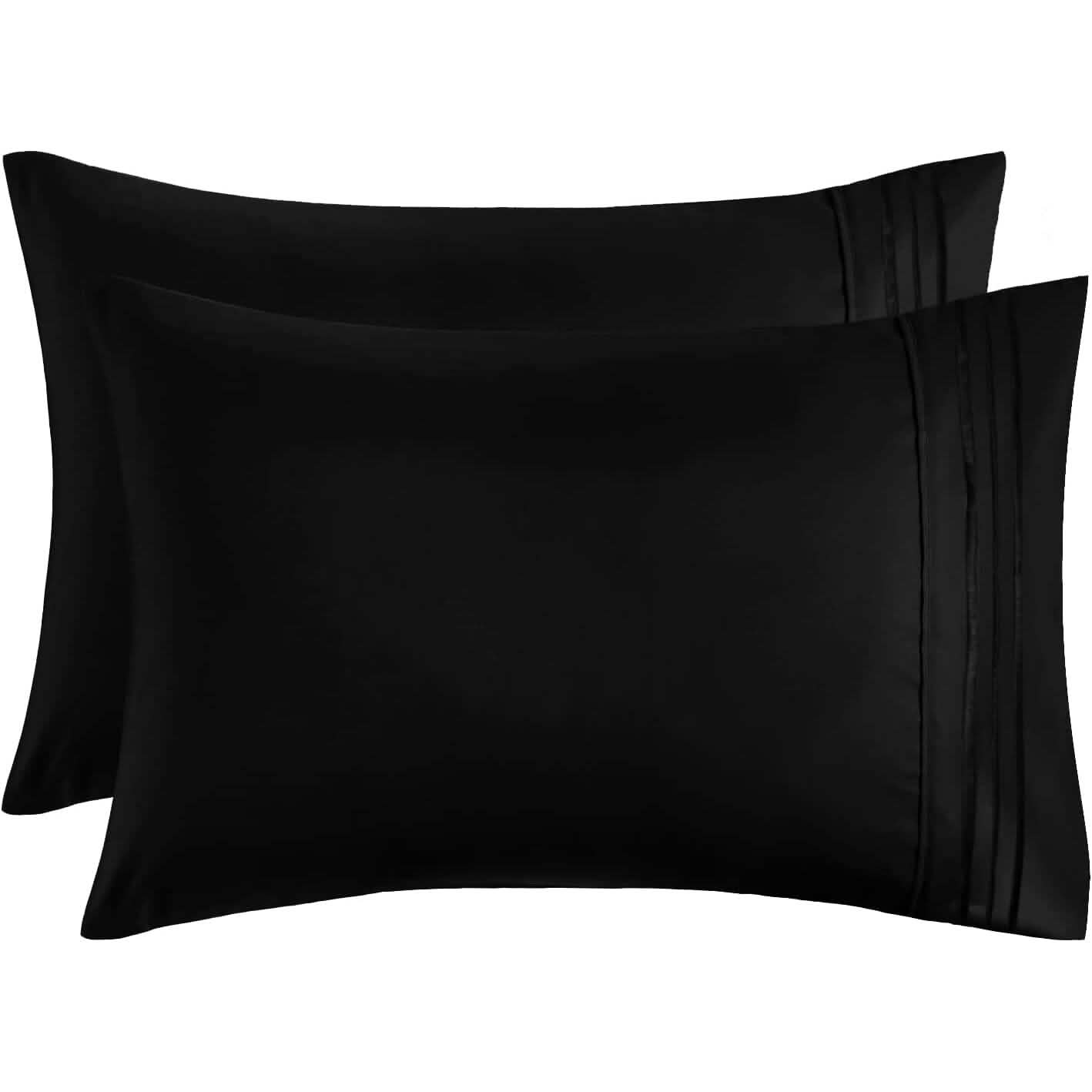 2-Pack: Hannah Linen Microfiber Pillowcases Breathable & Envelop Closure Pillow Covers Set DailySale