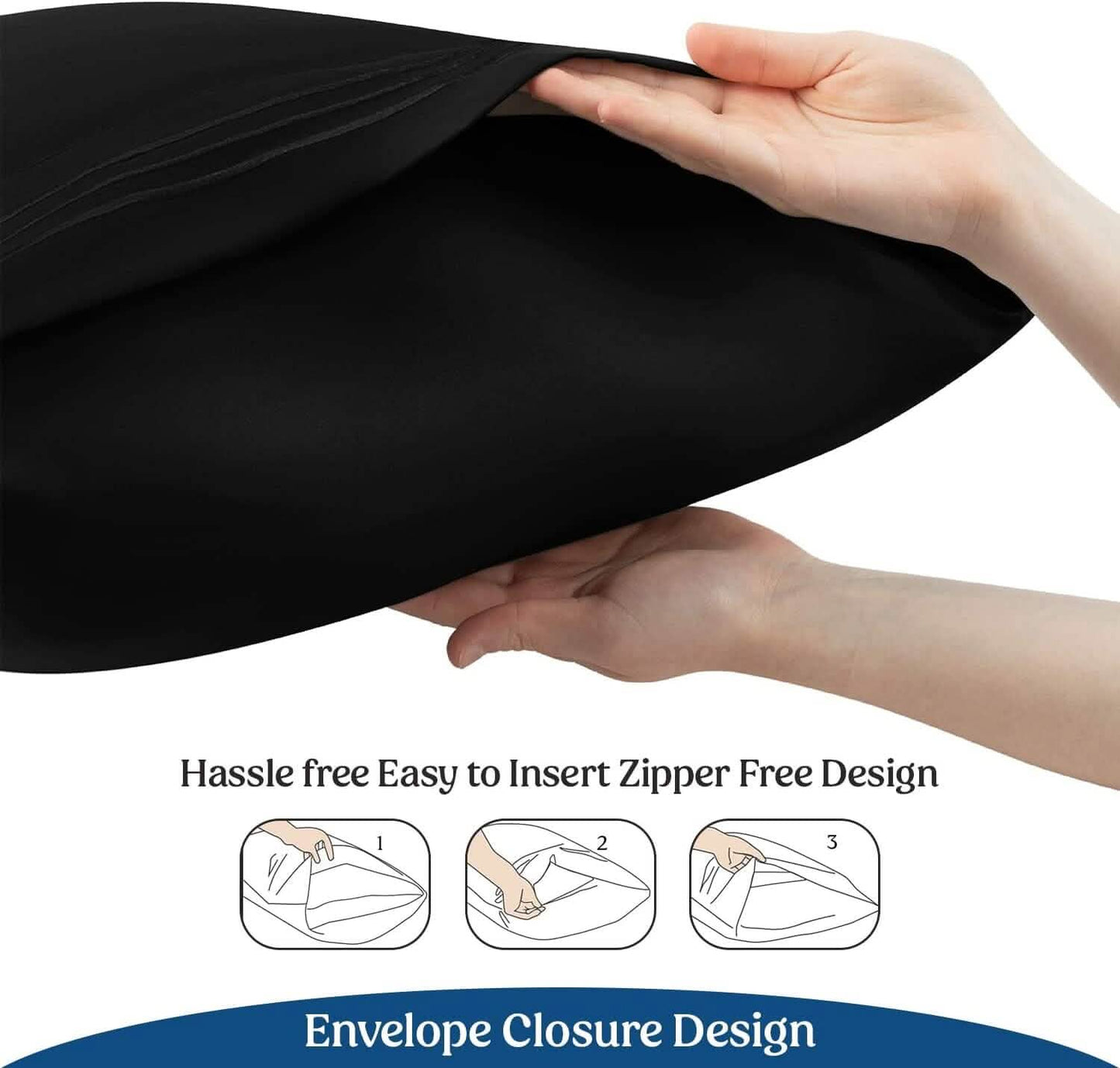 2-Pack: Hannah Linen Microfiber Pillowcases Breathable & Envelop Closure Pillow Covers Set DailySale