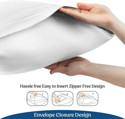 2-Pack: Hannah Linen Microfiber Pillowcases Breathable & Envelop Closure Pillow Covers Set DailySale