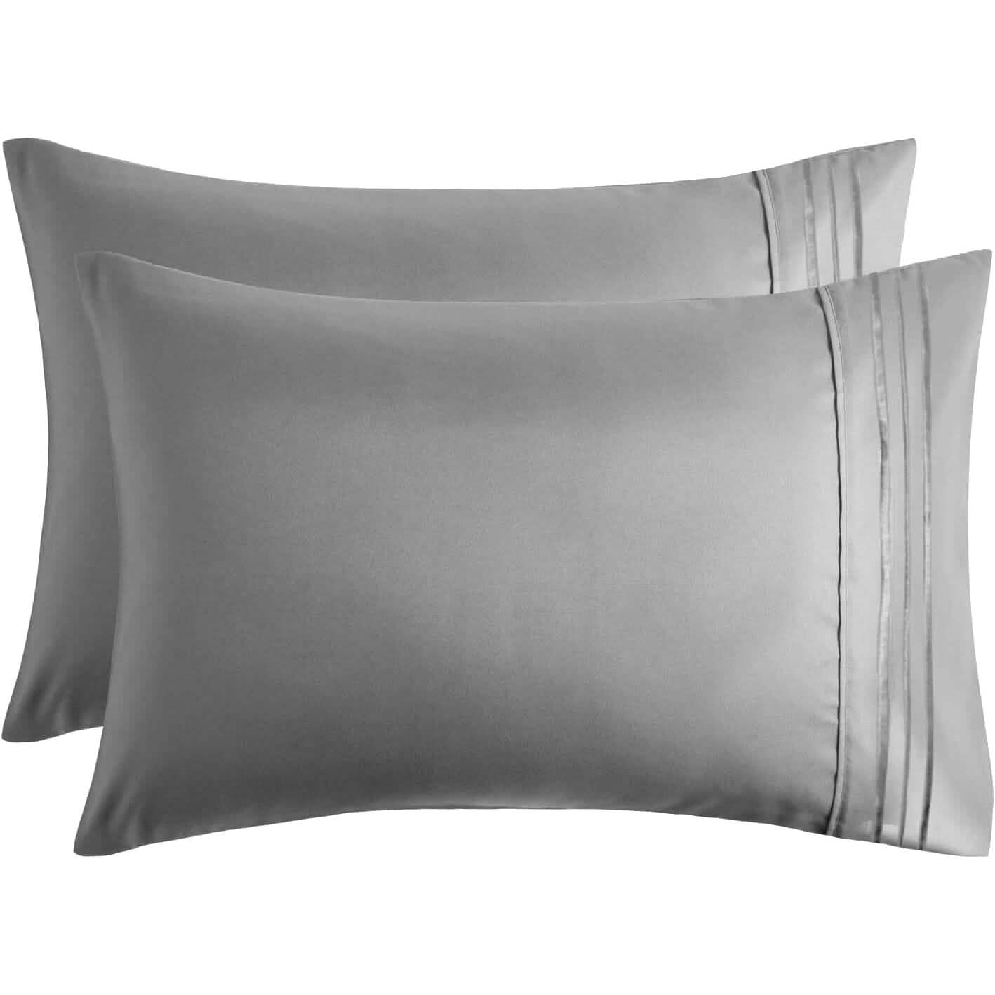 2-Pack: Hannah Linen Microfiber Pillowcases Breathable & Envelop Closure Pillow Covers Set DailySale