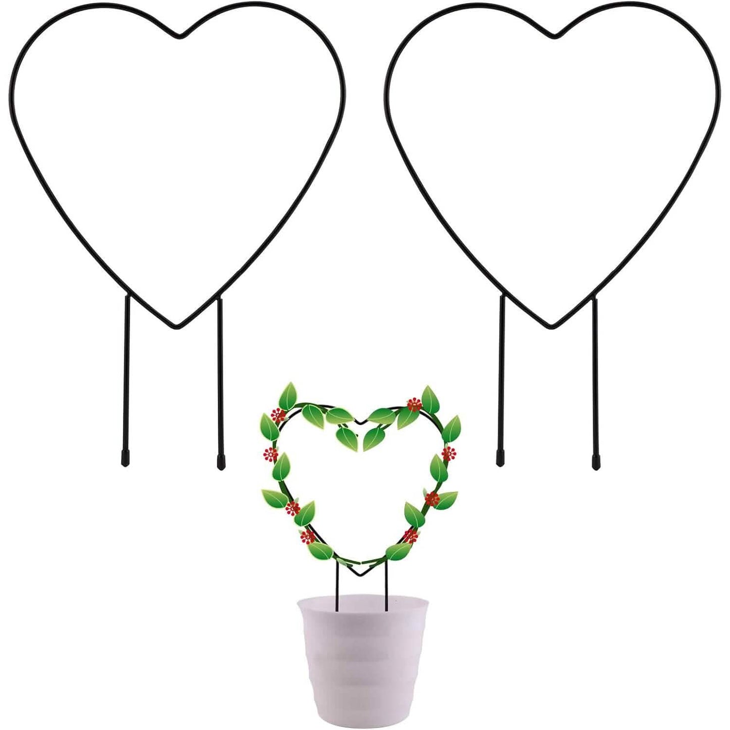 2-Pack: Heart-Shaped Plant Support Stake DailySale
