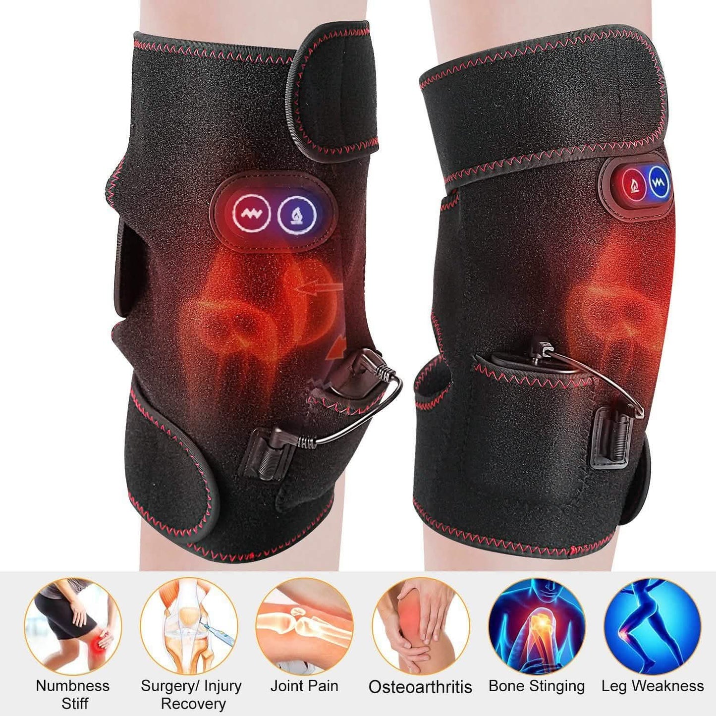 2-Pack: Heated Knee Massage Wrap DailySale