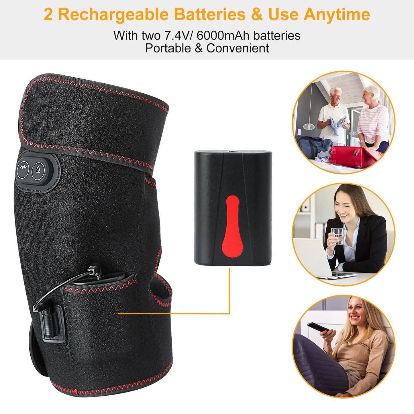 2-Pack: Heated Knee Massage Wrap DailySale