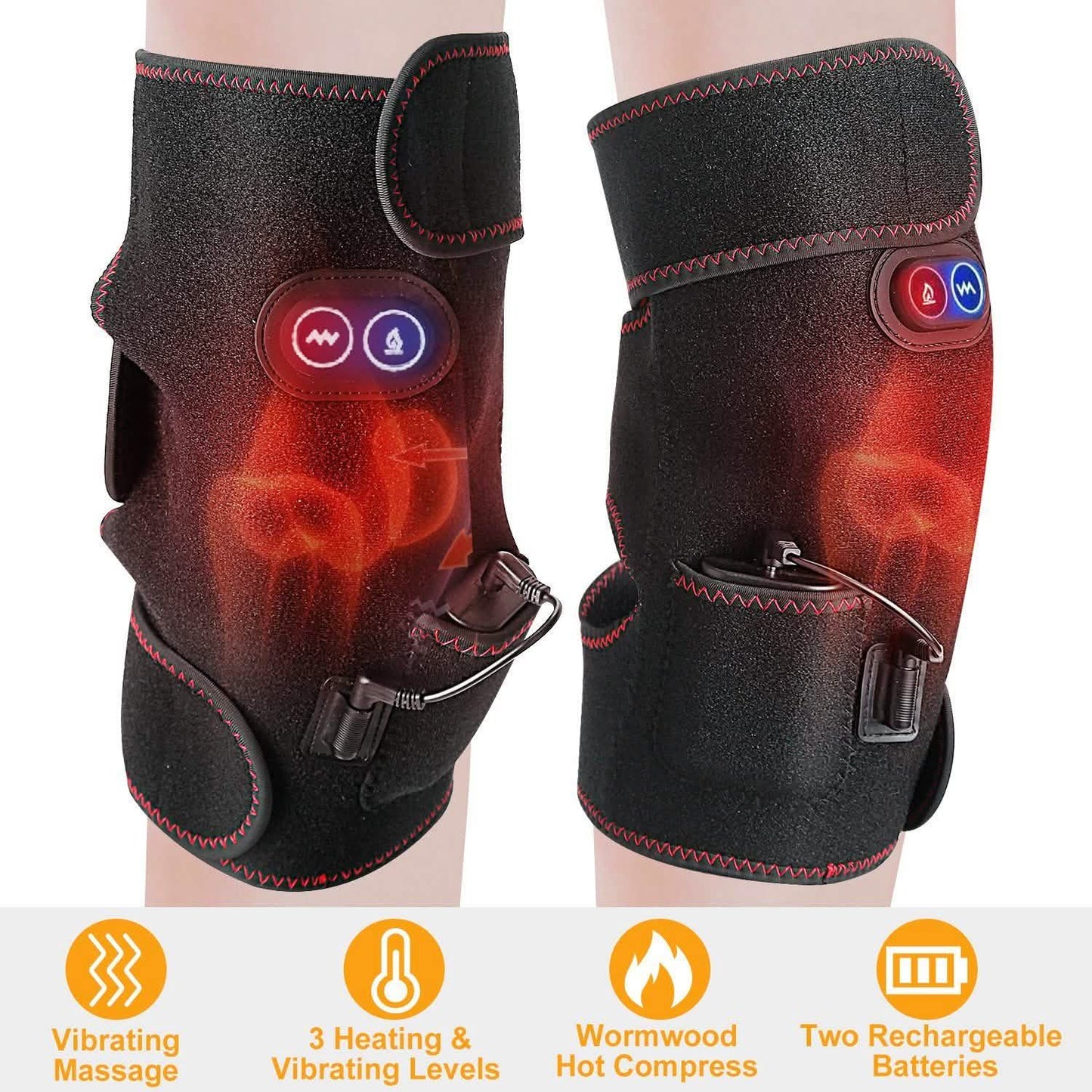 2-Pack: Heated Knee Massage Wrap DailySale