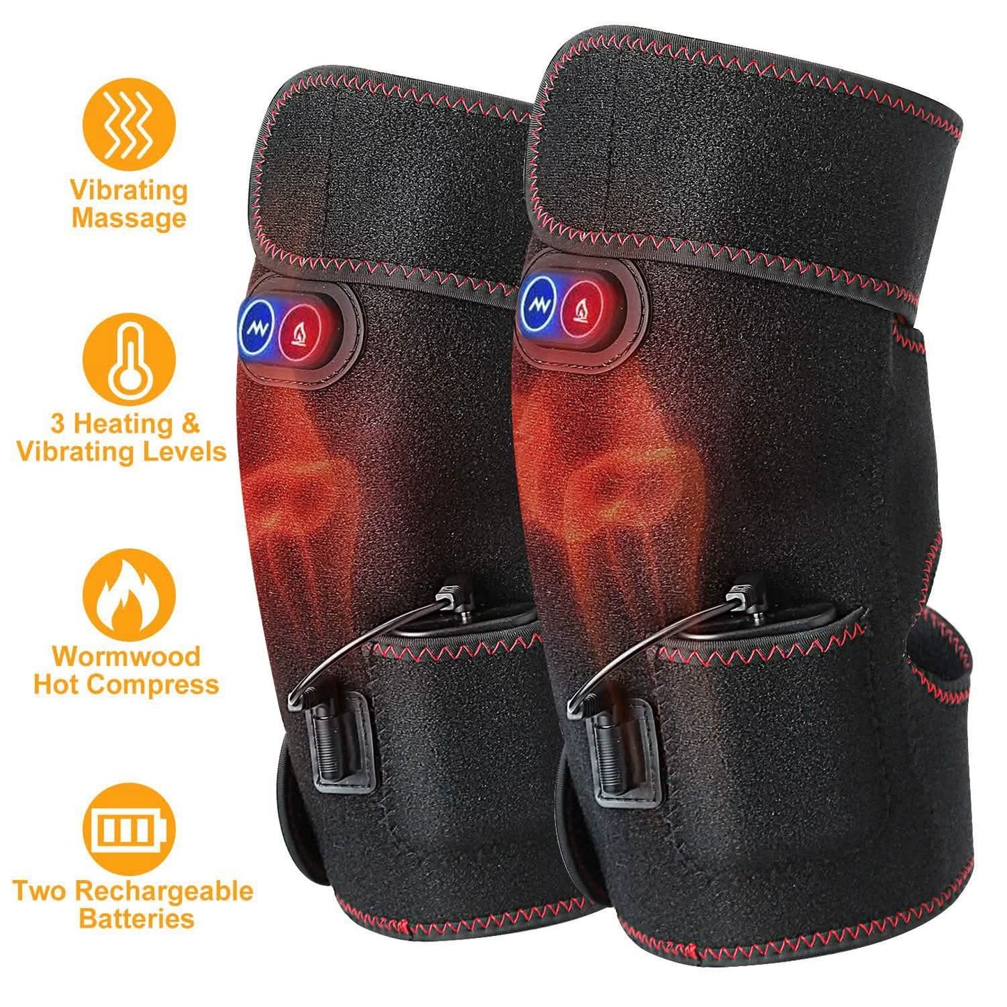 2-Pack: Heated Knee Massage Wrap DailySale