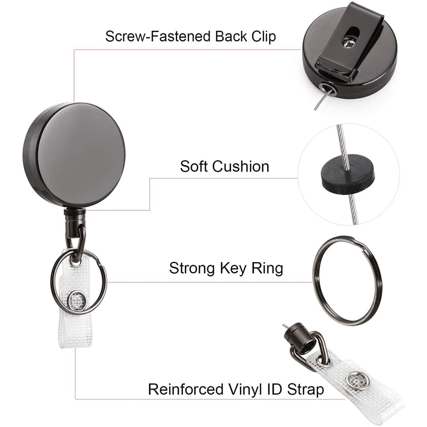2-Pack: Heavy Duty Retractable Badge Holder Reel DailySale
