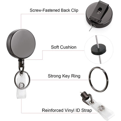 2-Pack: Heavy Duty Retractable Badge Holder Reel DailySale