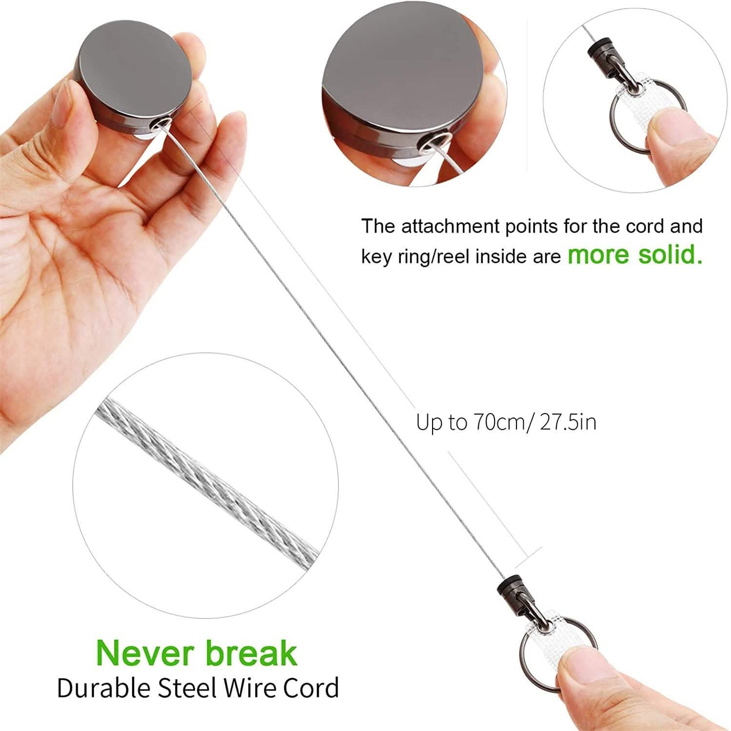 2-Pack: Heavy Duty Retractable Badge Holder Reel DailySale