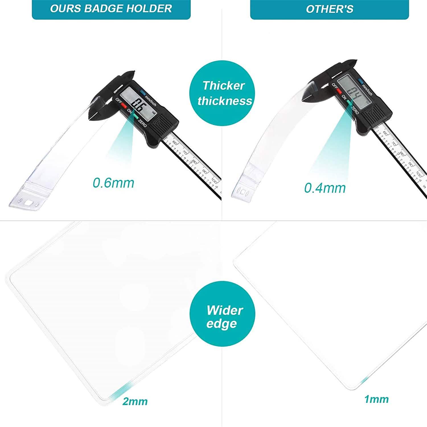 2-Pack: Heavy Duty Retractable Badge Holders with Carabiner Reel Clip and Vertical Style Clear ID Card Holders DailySale