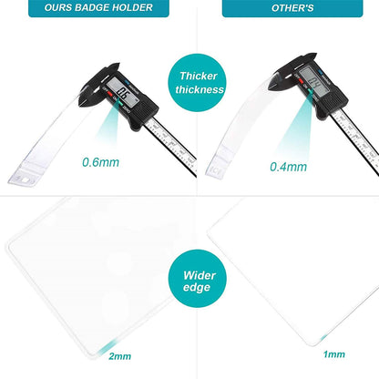 2-Pack: Heavy Duty Retractable Badge Holders with Carabiner Reel Clip and Vertical Style Clear ID Card Holders DailySale