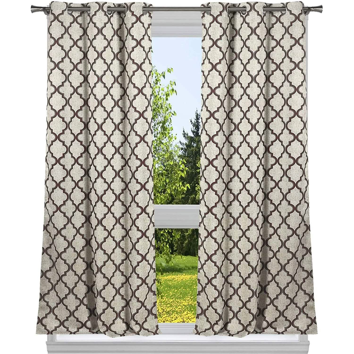 2-Pack: Heavy Geometric Blackout Grommet Window Curtain Pair Panel DailySale