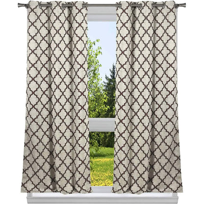 2-Pack: Heavy Geometric Blackout Grommet Window Curtain Pair Panel DailySale