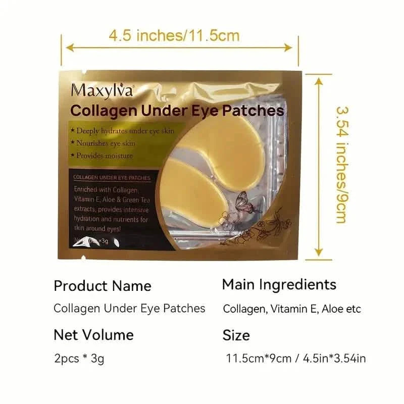 2-Pack: Hydrating Eye Care Under Eye Crystal Mask Golden Under Eye Patches For Women and Men DailySale