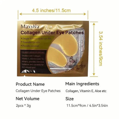 2-Pack: Hydrating Eye Care Under Eye Crystal Mask Golden Under Eye Patches For Women and Men DailySale