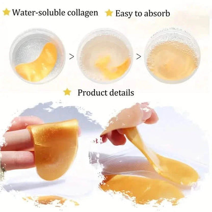 2-Pack: Hydrating Eye Care Under Eye Crystal Mask Golden Under Eye Patches For Women and Men DailySale