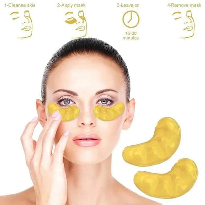 2-Pack: Hydrating Eye Care Under Eye Crystal Mask Golden Under Eye Patches For Women and Men DailySale