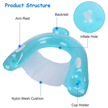 2-Pack: Inflatable Float Pool Chair with Cup Holder Arm Rest DailySale