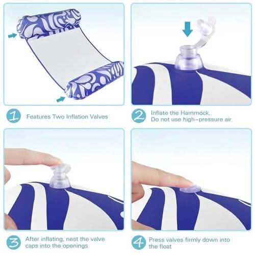 2-Pack: Inflatable Water Hammock Aqua Loungers for Swimming Pool or Beach DailySale