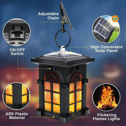 2-Pack: IP65 Waterproof Solar Outdoor Lights With Flickering Flame DailySale