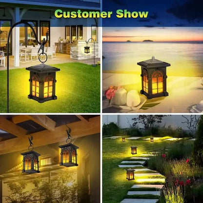 2-Pack: IP65 Waterproof Solar Outdoor Lights With Flickering Flame DailySale