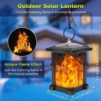 2-Pack: IP65 Waterproof Solar Outdoor Lights With Flickering Flame DailySale