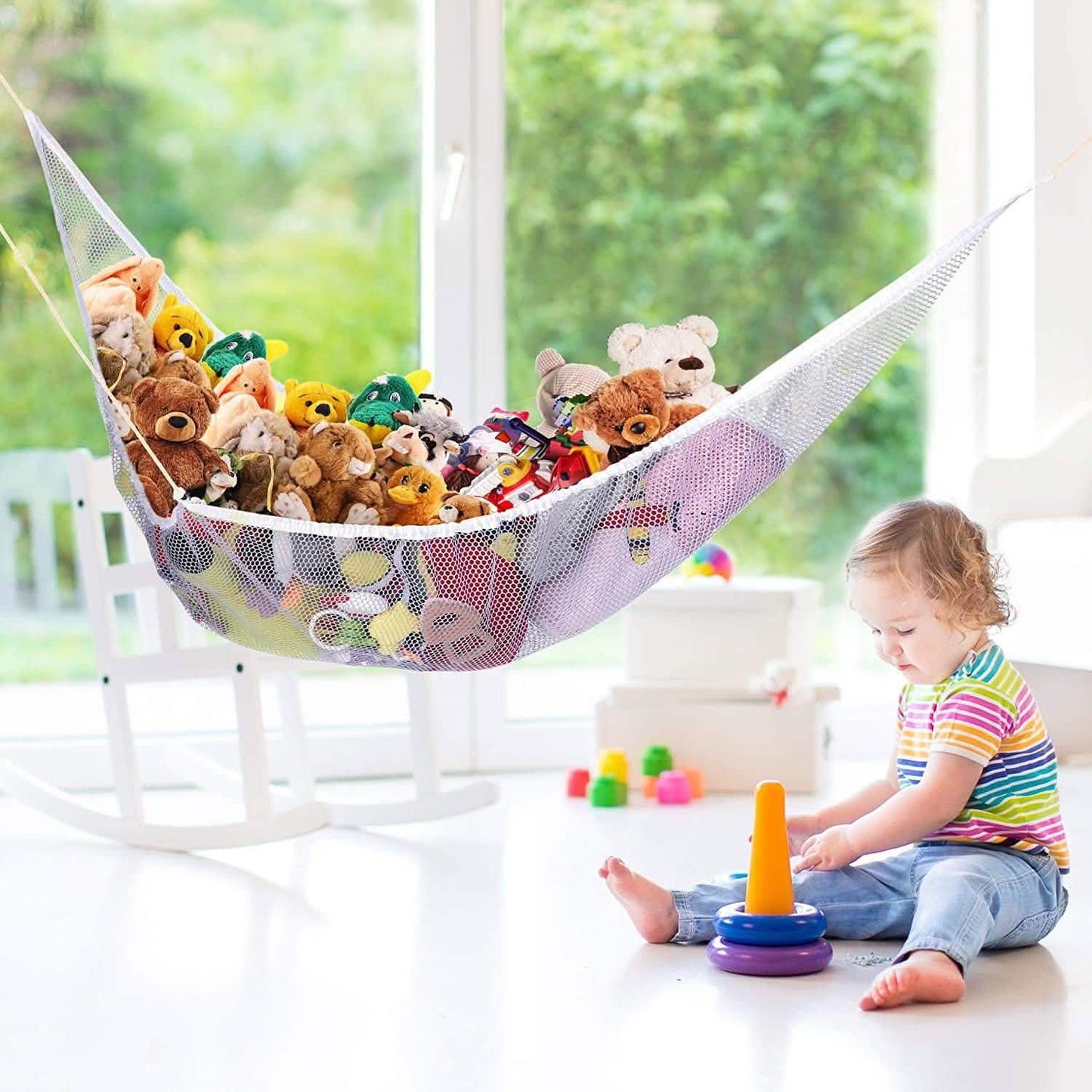 2-Pack: Jumbo Size Toy Stuffed Animal Storage Hammock with Elastic Bands DailySale