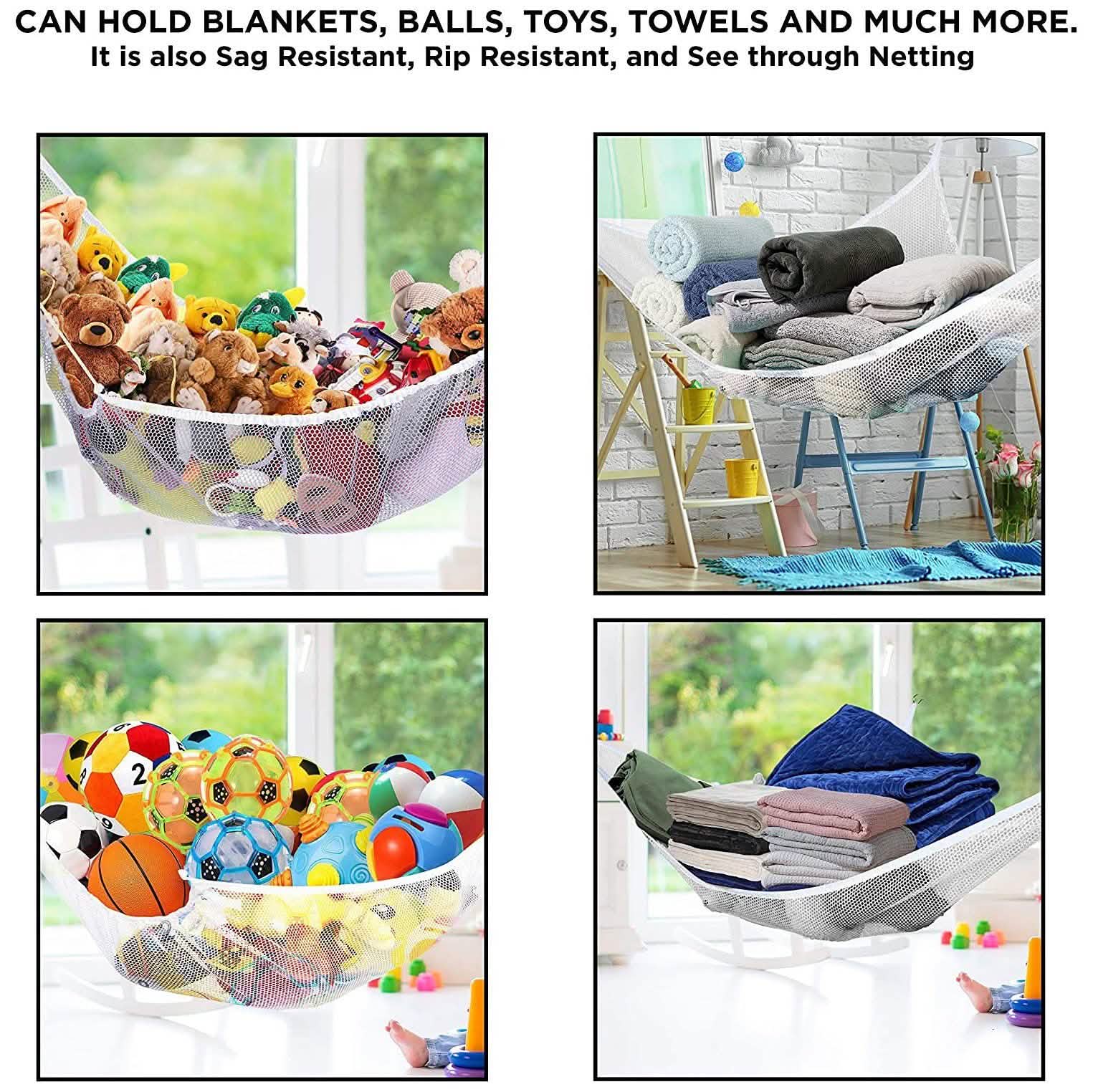 2-Pack: Jumbo Size Toy Stuffed Animal Storage Hammock with Elastic Bands DailySale
