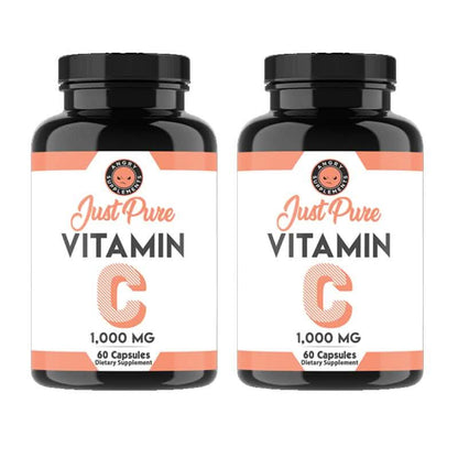 2-Pack: Just Pure Vitamin C 1,000MG Support Healthy Immune System, Antioxidant DailySale