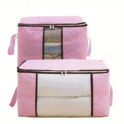 2-Pack: Large Storage Bag Organizer with Reinforced Handle, Clear Window & Sturdy Zippers DailySale